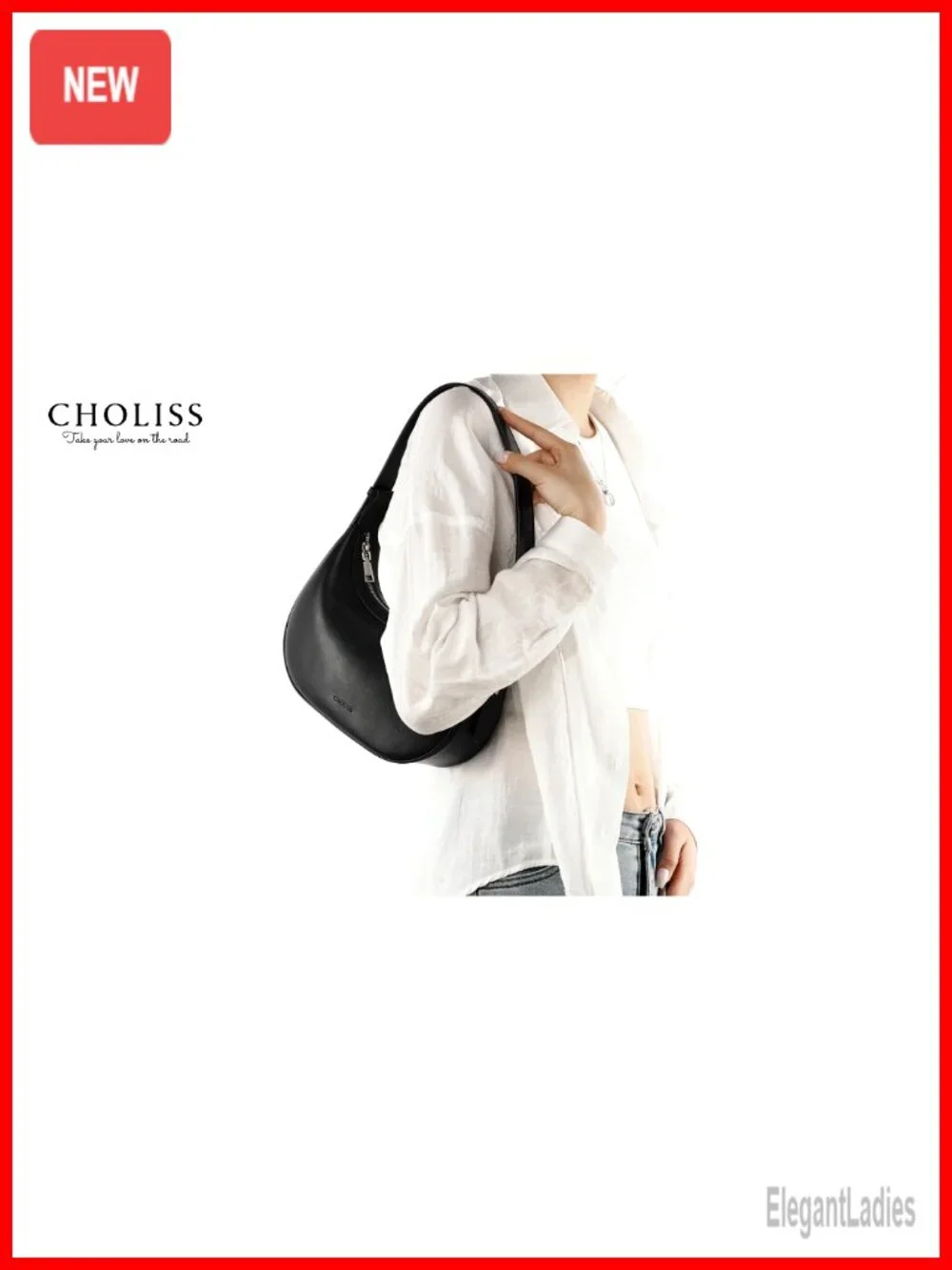 Vegan Leather RFID Crescent Hobo Bag Clutch Underarm Purse Top-Handle